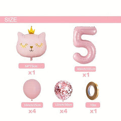 10pcs Sparkling Kitty Balloon Crown for 1st Birthday Party Decoration