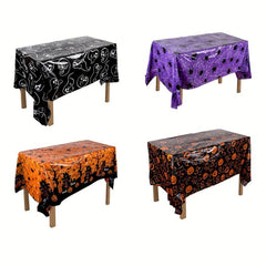 Waterproof Halloween Tablecloth 220x130cm Disposable Plastic Cover Spooky Decor