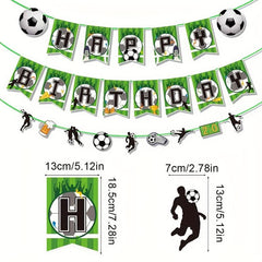 Soccer Theme Birthday Party Decoration Set - Sports Flag Cake Insert