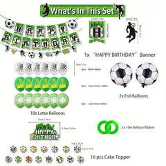 Soccer Theme Birthday Party Decoration Set - Sports Flag Cake Insert