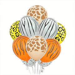 10pcs Forest Animals Ribbon Balloon Set for Birthday Decoration
