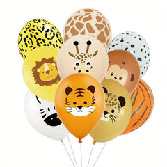 10pcs Forest Animals Ribbon Balloon Set for Birthday Decoration