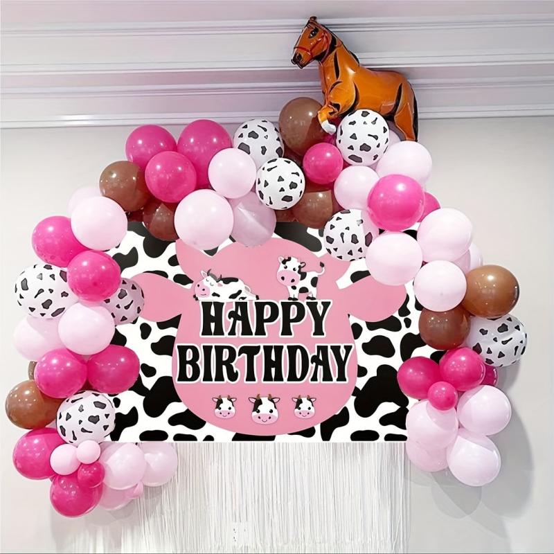 Fun Farm Spotted Cow Birthday Party Decoration Backdrop