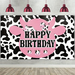 Fun Farm Spotted Cow Birthday Party Decoration Backdrop