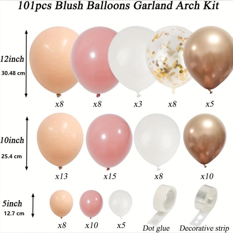 101pcs Retro Pink Macaron Orange Golden Balloons Girls Shower Party