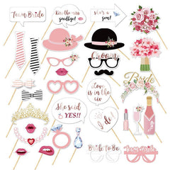 32pcs Wedding Photo Booth Props for Bridal Shower and Party Selfies