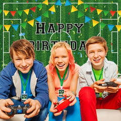 Soccer Birthday Party Backdrop 5x3ft Football Field Photo Background