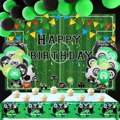 Soccer Birthday Party Backdrop 5x3ft Football Field Photo Background
