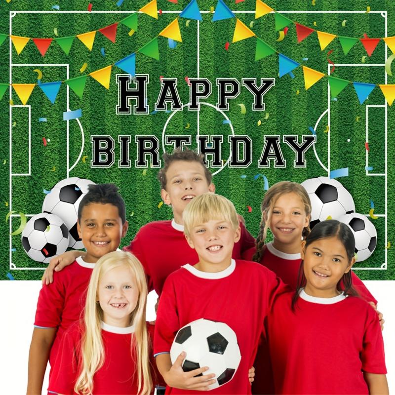 Soccer Birthday Party Backdrop 5x3ft Football Field Photo Background