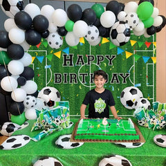 Soccer Birthday Party Backdrop 5x3ft Football Field Photo Background