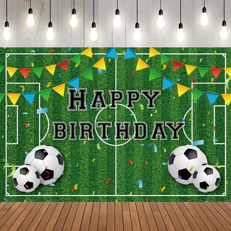 Soccer Birthday Party Backdrop 5x3ft Football Field Photo Background