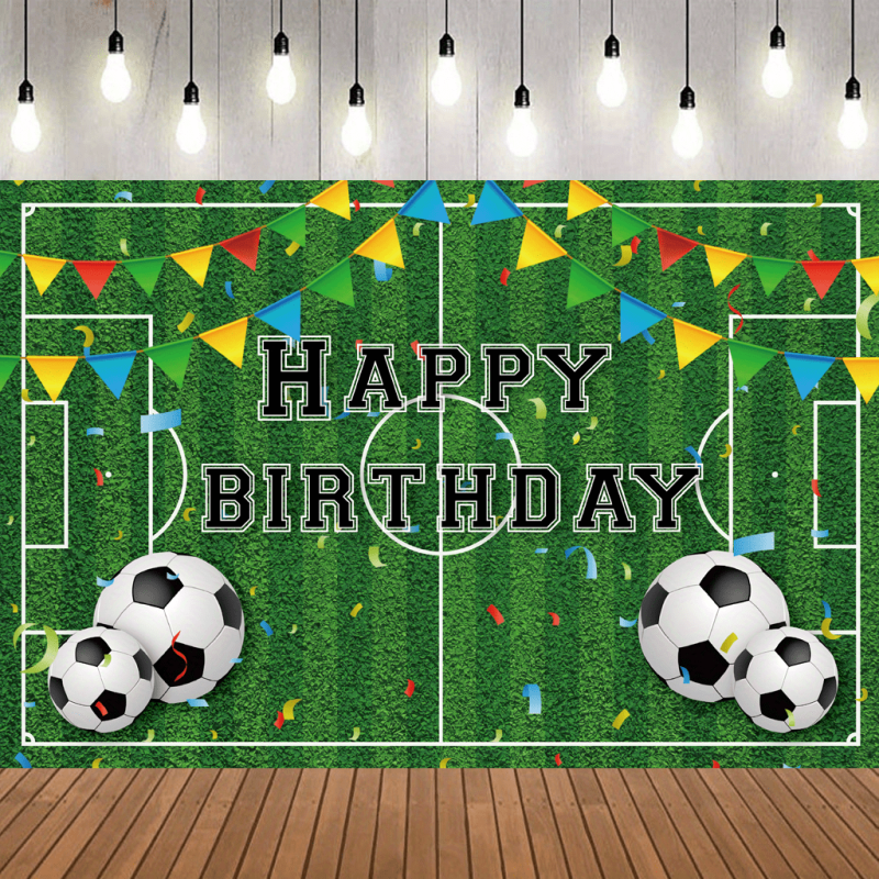 Soccer Birthday Party Backdrop 5x3ft Football Field Photo Background