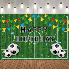 Soccer Birthday Party Backdrop 5x3ft Football Field Photo Background
