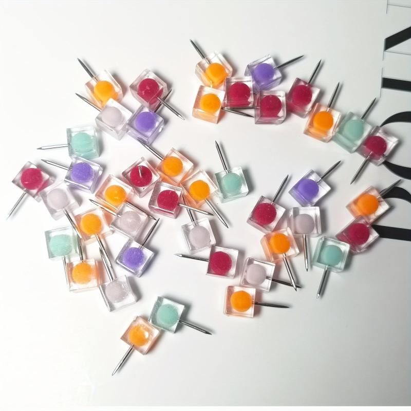 50pcs Push Pins Thumb Tacks For Bulletin Board Multicolor Office Tacks