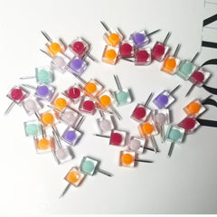 50pcs Push Pins Thumb Tacks For Bulletin Board Multicolor Office Tacks