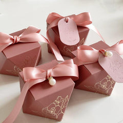 50pcs Rhinestone Paper Candy Boxes - Wedding, Baby Shower, Birthday Party Favors