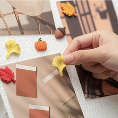 40pcs Autumn Maple Leaf Push Pins Resin Creative Cork Pins