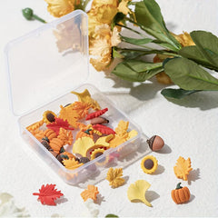 40pcs Autumn Maple Leaf Push Pins Resin Creative Cork Pins