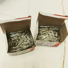 160pcs 28mm Silvery Paper Clip Steel Core Nickel Plated w/ Clip Box