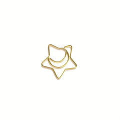 10pcs Mix Star Moon Shaped Paper Clips Bookmarks For Notebooks Sticky Notes