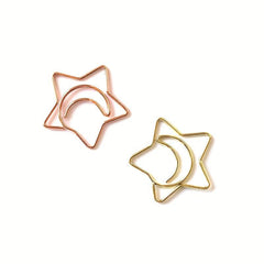 10pcs Mix Star Moon Shaped Paper Clips Bookmarks For Notebooks Sticky Notes