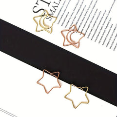 10pcs Mix Star Moon Shaped Paper Clips Bookmarks For Notebooks Sticky Notes