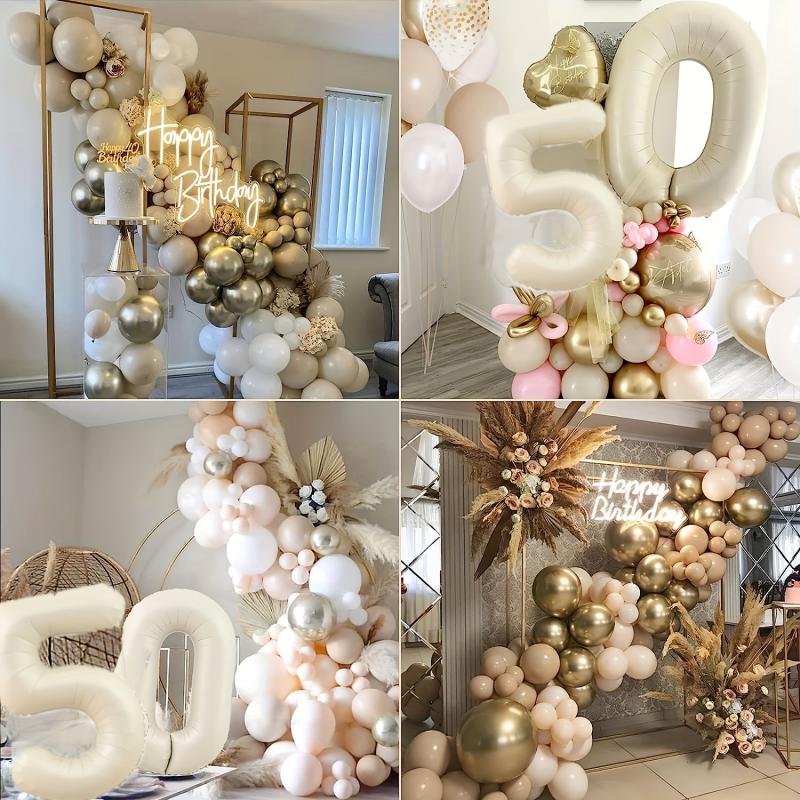 Golden 50th Birthday Balloon Decoration Set for Women
