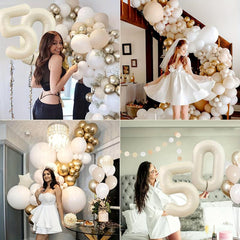 Golden 50th Birthday Balloon Decoration Set for Women