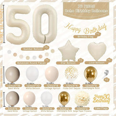 Golden 50th Birthday Balloon Decoration Set for Women