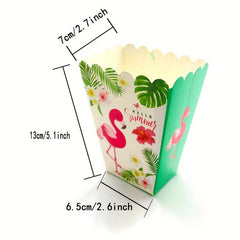 12pcs Hawaiian Flamingo Summer Popcorn Containers Disposable Large Cups