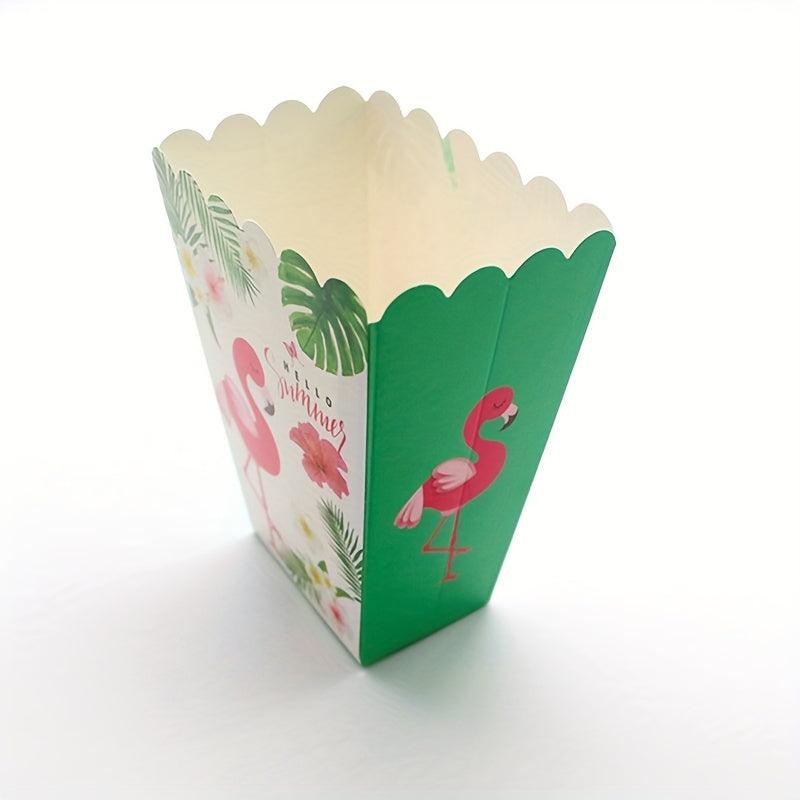 12pcs Hawaiian Flamingo Summer Popcorn Containers Disposable Large Cups