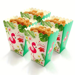 12pcs Hawaiian Flamingo Summer Popcorn Containers Disposable Large Cups