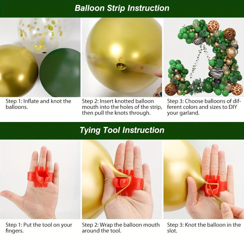 168pcs Jungle Balloon Wreath Set Green Balloon Arch Tropical Wild Theme
