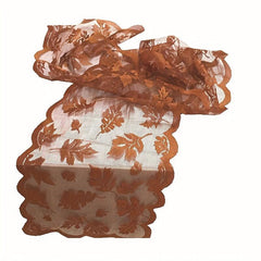Maple Leaf Lace Table Runner Golden Fall Dinner Parties Restaurant Party Decorat