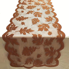 Maple Leaf Lace Table Runner Golden Fall Dinner Parties Restaurant Party Decorat