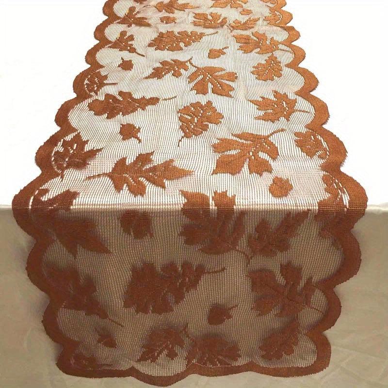 Maple Leaf Lace Table Runner Golden Fall Dinner Parties Restaurant Party Decorat