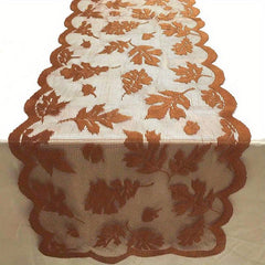 Maple Leaf Lace Table Runner Golden Fall Dinner Parties Restaurant Party Decorat