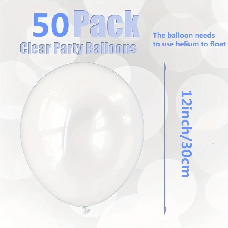 50 Clear Latex Balloons 12 inch for Weddings Birthdays Under the Sea Events
