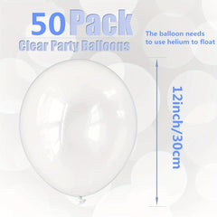 50 Clear Latex Balloons 12 inch for Weddings Birthdays Under the Sea Events