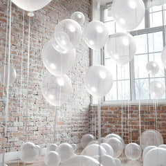50 Clear Latex Balloons 12 inch for Weddings Birthdays Under the Sea Events