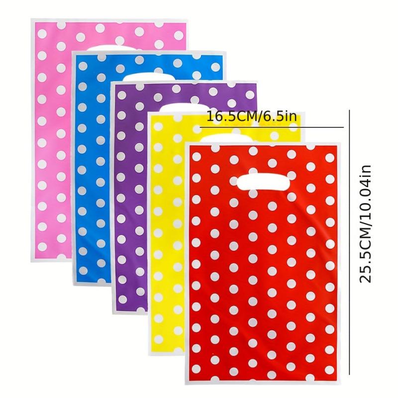 50pcs Polka Dot Holiday Party Gift Bag Candy Plastic Bag Back Gift Bag