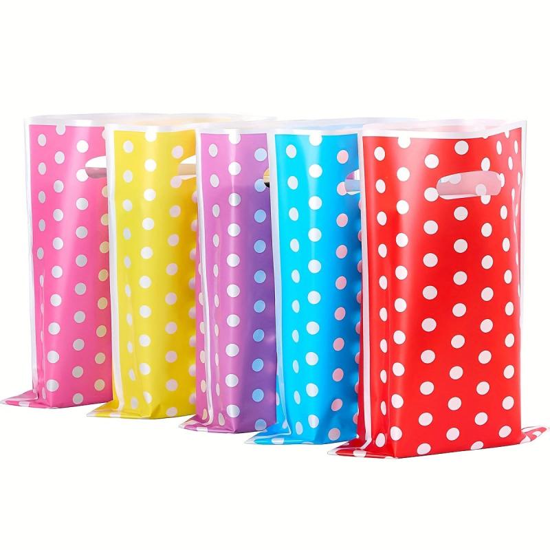 50pcs Polka Dot Holiday Party Gift Bag Candy Plastic Bag Back Gift Bag