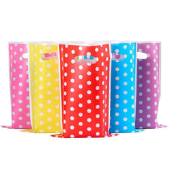 50pcs Polka Dot Holiday Party Gift Bag Candy Plastic Bag Back Gift Bag