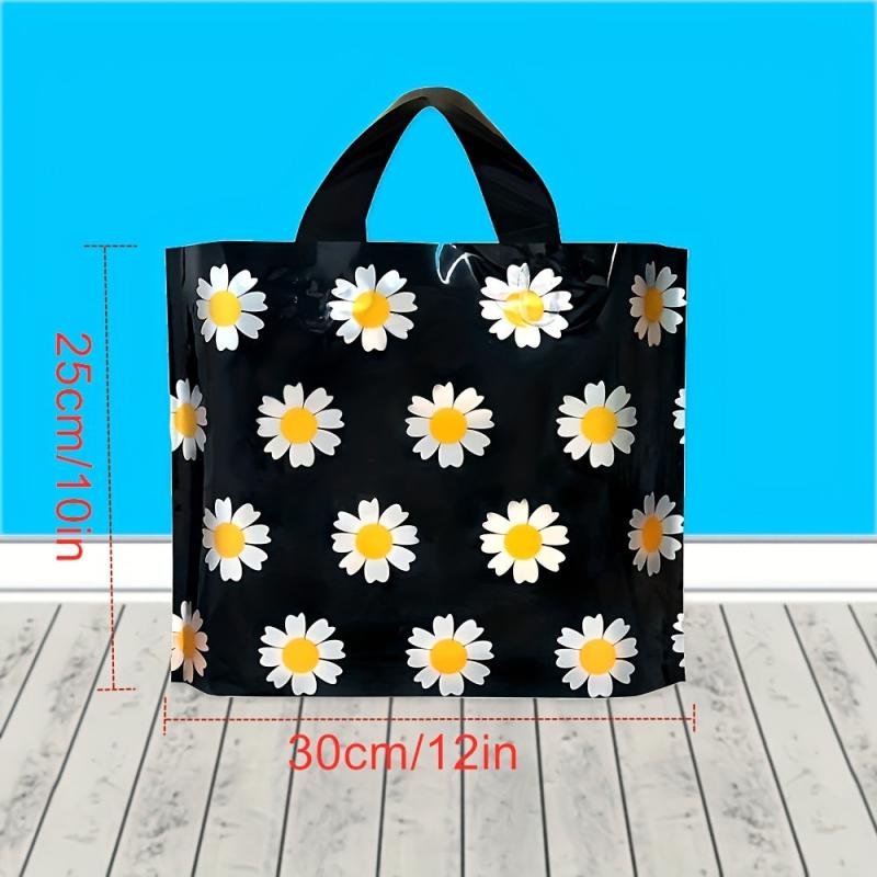 5pcs Sunflower Print Tote Bags Gift Satchel Bag Transparent Plastic Daily Bag