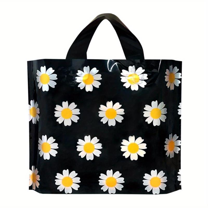 5pcs Sunflower Print Tote Bags Gift Satchel Bag Transparent Plastic Daily Bag