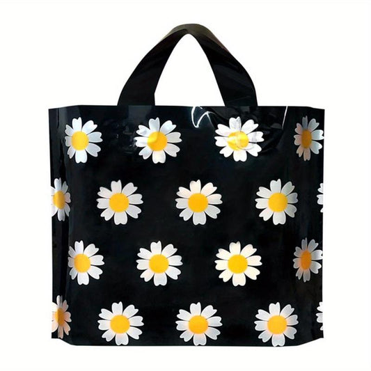 5pcs Sunflower Print Tote Bags Gift Satchel Bag Transparent Plastic Daily Bag