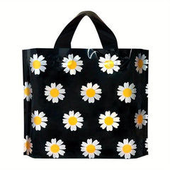 5pcs Sunflower Print Tote Bags Gift Satchel Bag Transparent Plastic Daily Bag