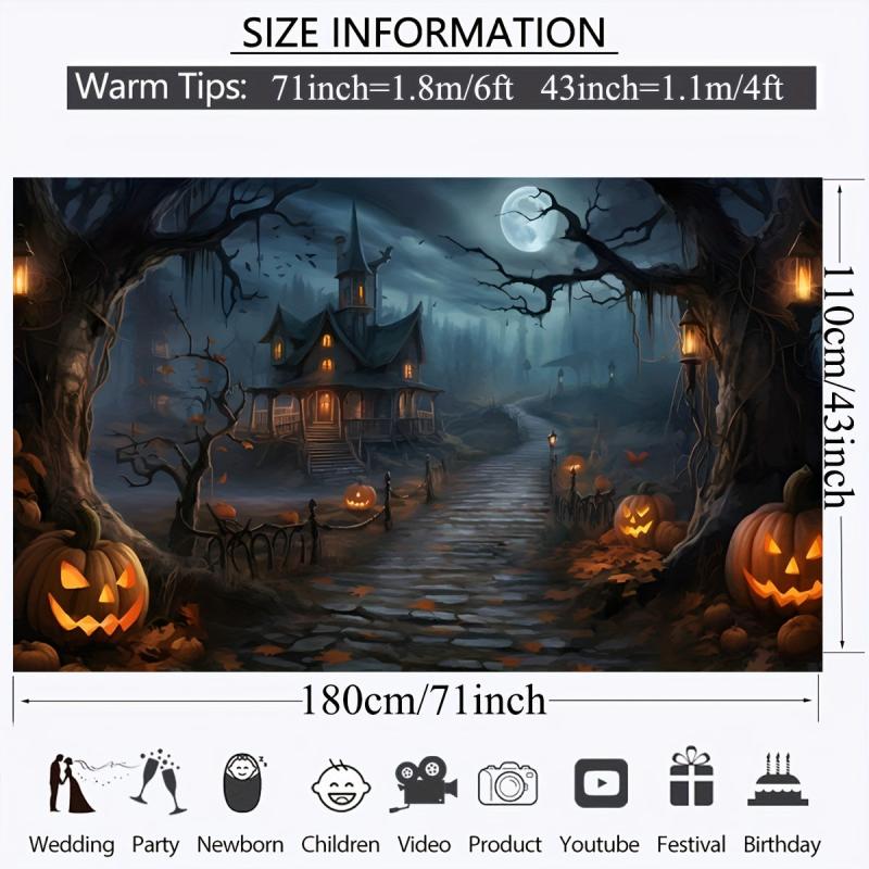 Halloween Photography Backdrop Scary Night Haunted House Background
