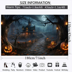 Halloween Photography Backdrop Scary Night Haunted House Background