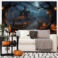 Halloween Photography Backdrop Scary Night Haunted House Background